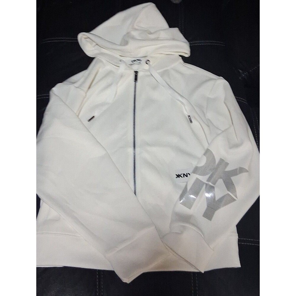 DKNY White Zip Up Hoodie sz 1x NWT
